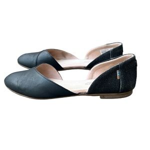 Toms Jutty D’ Orsay Slip On Black Flats